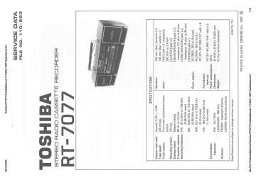 Toshiba-RT 7077(ToshibaManual-110 583)-1987.RadioCass preview